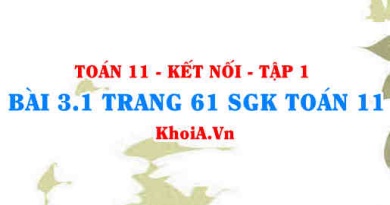 Bài 3.1 trang 61 SGK Toán 11 tập 1 Kết nối tri thức